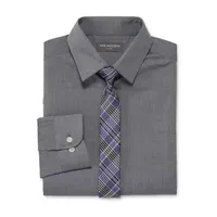 Van Heusen Flex Big Boys Button Down Collar Long Sleeve Shirt + Tie Set