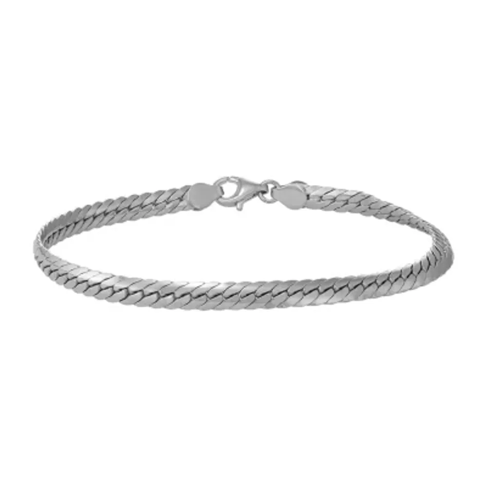 Sterling Silver 8 1/2 Inch Solid Herringbone Link Bracelet