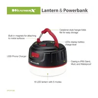 WeatherX XPCW19B Splash Proof LED Lantern with Powerbank