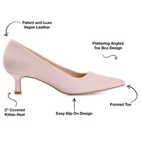 Journee Collection Womens Celica Pointed Toe Kitten Heel Pumps
