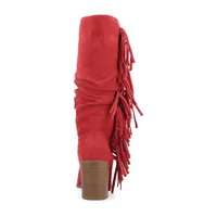 Journee Collection Womens Hartly Stacked Heel Dress Boots