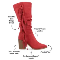 Journee Collection Womens Hartly Stacked Heel Dress Boots