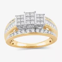 Love Lives Forever 1 CT.T.W. Natural Diamond Side Stone 3-Stone Engagement Ring 10K or 14K Gold