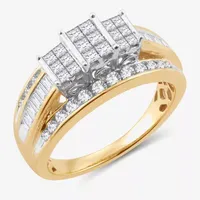 Love Lives Forever 1 CT.T.W. Natural Diamond Side Stone 3-Stone Engagement Ring 10K or 14K Gold