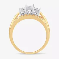 Love Lives Forever 1 CT.T.W. Natural Diamond Side Stone 3-Stone Engagement Ring 10K or 14K Gold