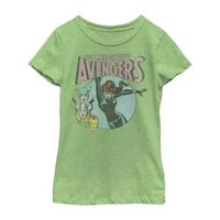 Little & Big Girls Crew Neck Short Sleeve Avengers Graphic T-Shirt