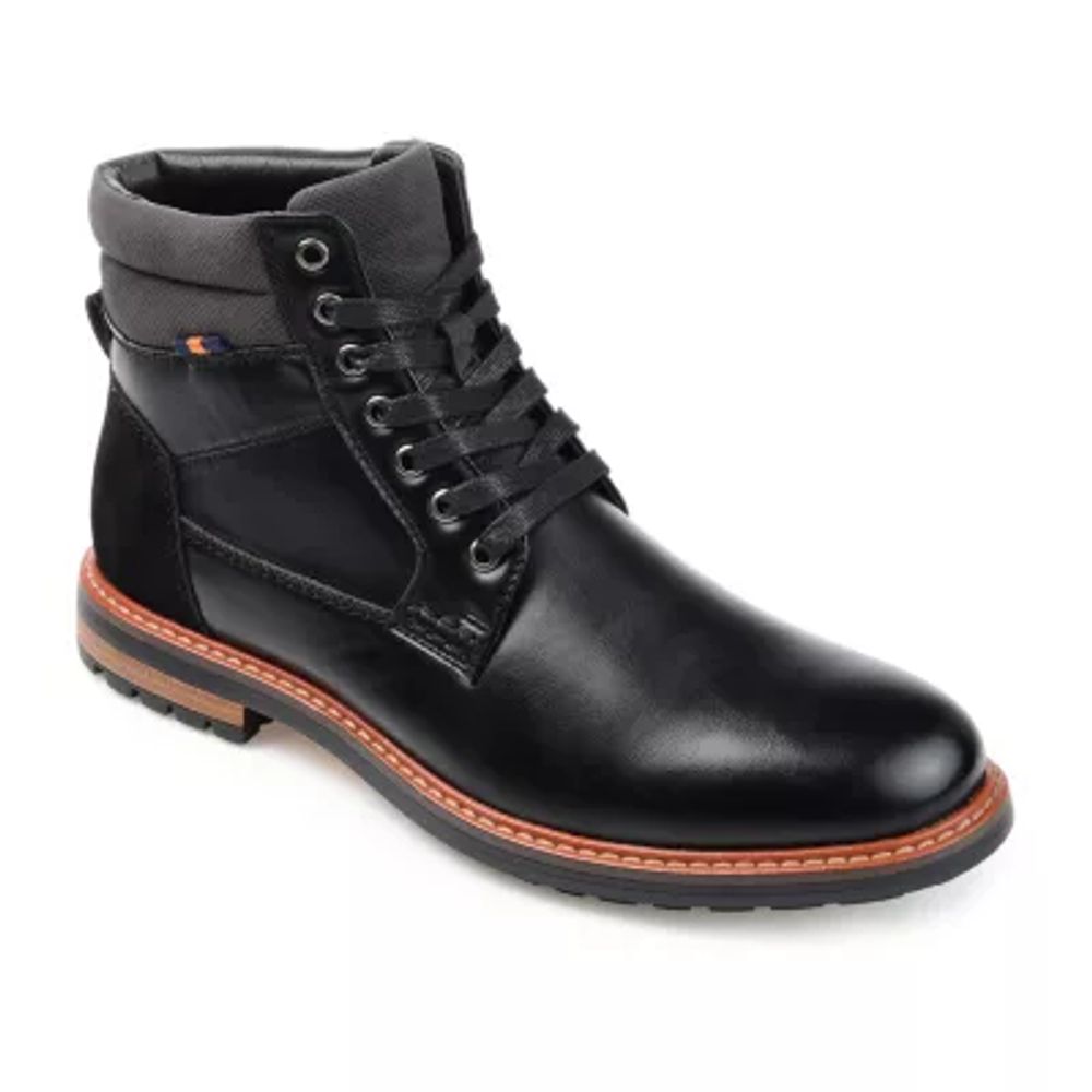 Vance Co Mens Reeves Stacked Heel Lace-Up Boots