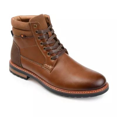 Vance Co Mens Reeves Stacked Heel Lace-Up Boots