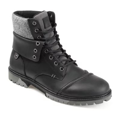 Territory Mens Grind Block Heel Lace-Up Boots