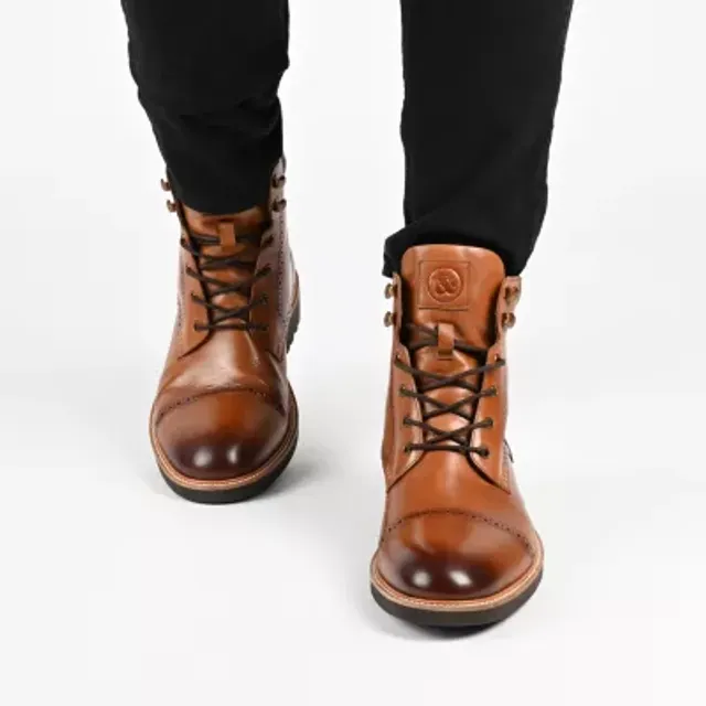 Bryce Mens Pine Leather Lace Up Ankle Boots