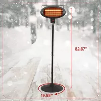 BLACK+DECKER Patio Floor Electric Heater Patio Heater Stand for Outdoors with 3 Heat Settings