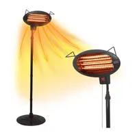 BLACK+DECKER Patio Floor Electric Heater Patio Heater Stand for Outdoors with 3 Heat Settings