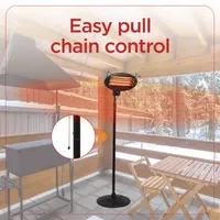 BLACK+DECKER Patio Floor Electric Heater Patio Heater Stand for Outdoors with 3 Heat Settings