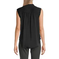 Worthington Womens Crew Neck Sleeveless Adaptive Easy-on + Easy-off Blouse