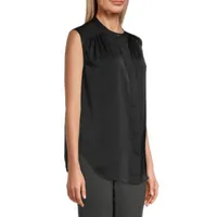 Worthington Womens Crew Neck Sleeveless Adaptive Easy-on + Easy-off Blouse