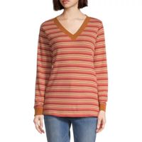 St. John's Bay Womens V Neck Long Sleeve Thermal Top