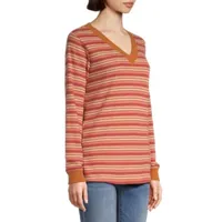 St. John's Bay Womens V Neck Long Sleeve Thermal Top