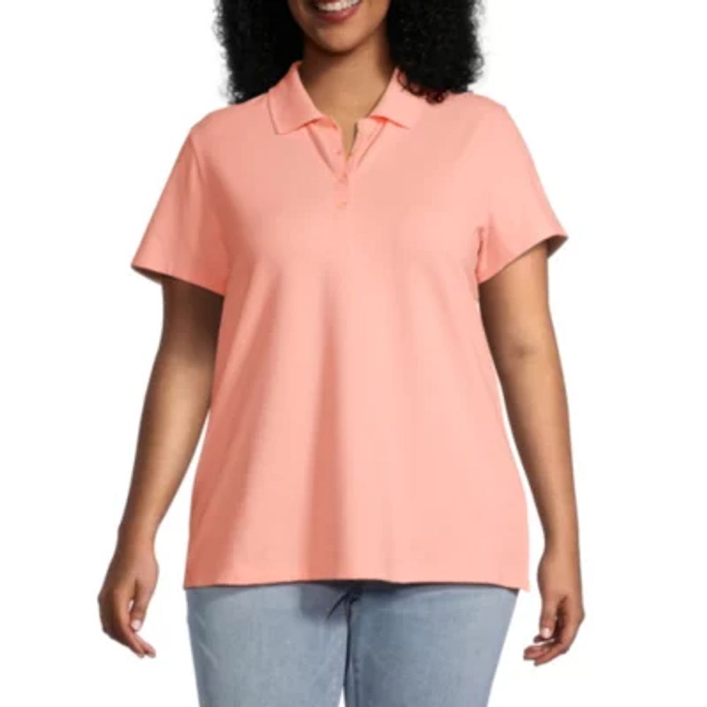 St. John's Bay Plus Womens Short Sleeve Polo Shirt