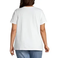 a.n.a Womens Plus V Neck Short Sleeve T-Shirt