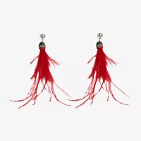 Bijoux Bar Feather Womens Pink Drop Earrings