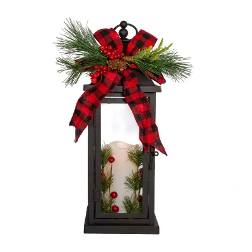 Kurt Adler Decorated Led Candle Lantern Lighted Christmas Tabletop Decor