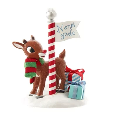 Kurt Adler Fabriche Rudlph North Pole Christmas Tabletop Decor