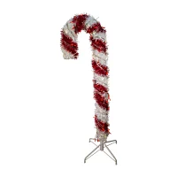 Kurt Adler 4 Foot Prelit Led Tinsel Candy Cane Christmas Yard Art