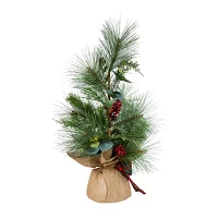 Kurt Adler Berries And Plaid Ribbon Green 2 Foot Christmas Tree