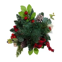 Kurt Adler Berries And Pinecone Ribbon Green 1 1/2 Feet Christmas Tree