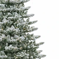 Kurt Adler Led Snow 7 1/2 Foot Pre-Lit Flocked Pine Christmas Tree