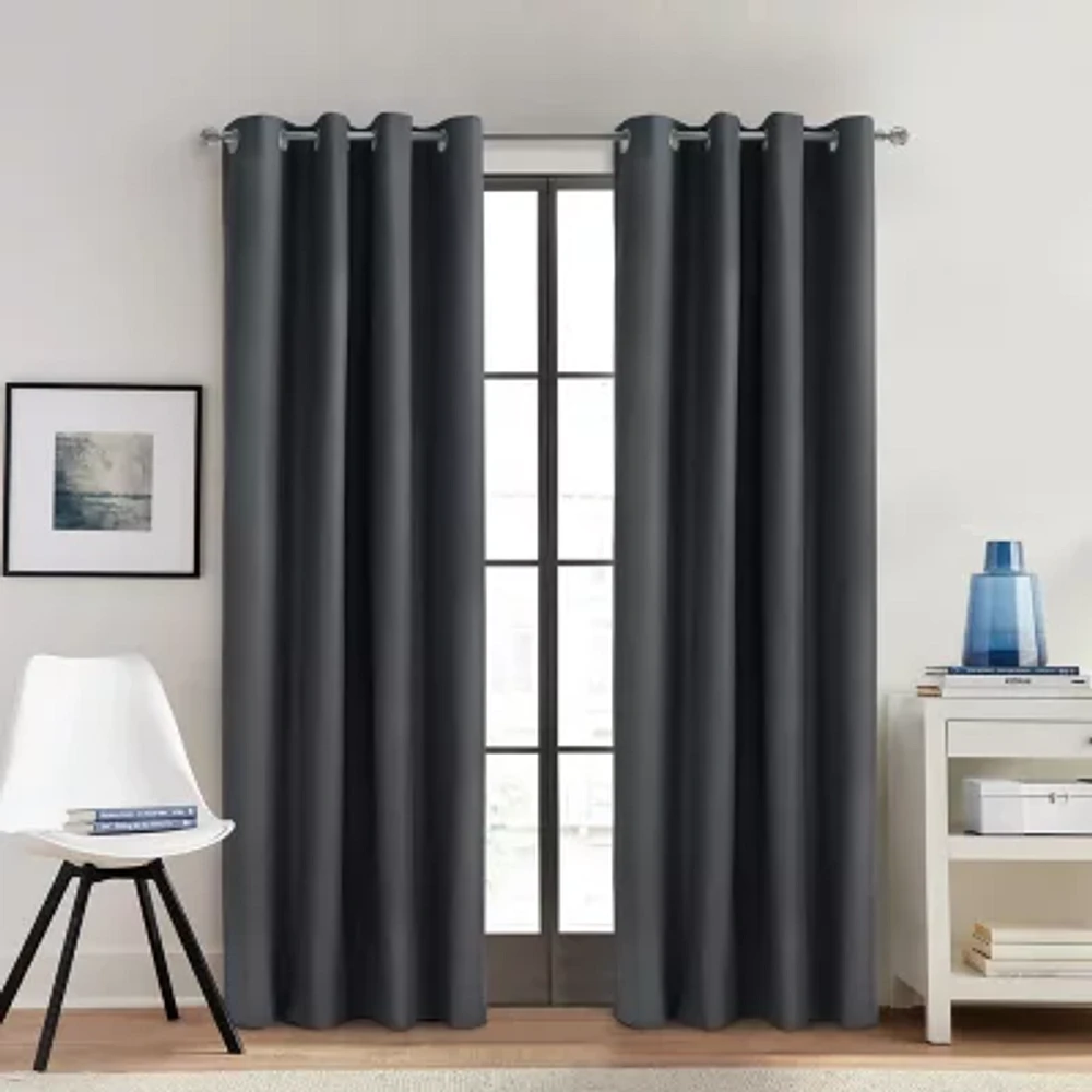 Alpine Energy Saving Blackout Grommet Top Single Curtain Panel