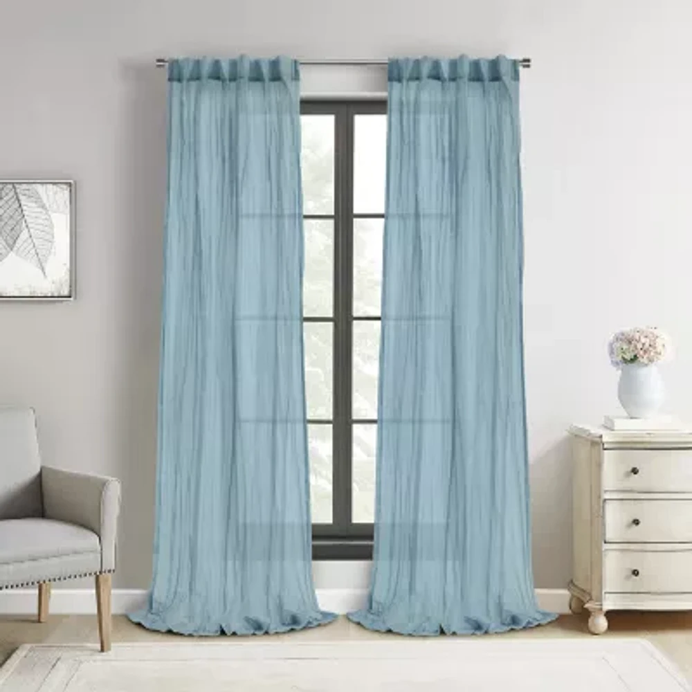 Paloma Rod Pocket Back Tab Sheer Single Curtain Panel