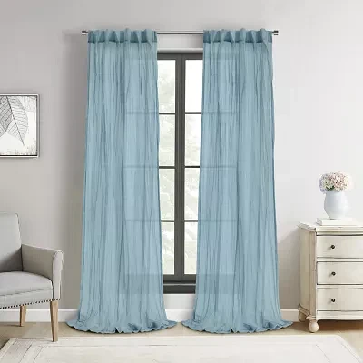 Paloma Rod Pocket Back Tab Sheer Single Curtain Panel