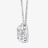 (I / I1) Womens 1 CT. T.W. Lab Grown White Diamond 10K White Gold Oval Pendant Necklace