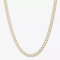 Made in Italy Sterling Silver Inch Solid Curb Chain Necklace