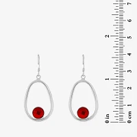 Red Cubic Zirconia Sterling Silver Drop Earrings