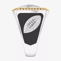 True Fans Fine Jewelry Dallas Cowboys Mens 1/2 CT. Natural White Diamond 10K Two Tone Gold Star Fashion Ring