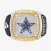 True Fans Fine Jewelry Dak Prescott Dallas Cowboys Mens 1/2 CT. Natural White Diamond 10K Two Tone Gold Star Fashion Ring