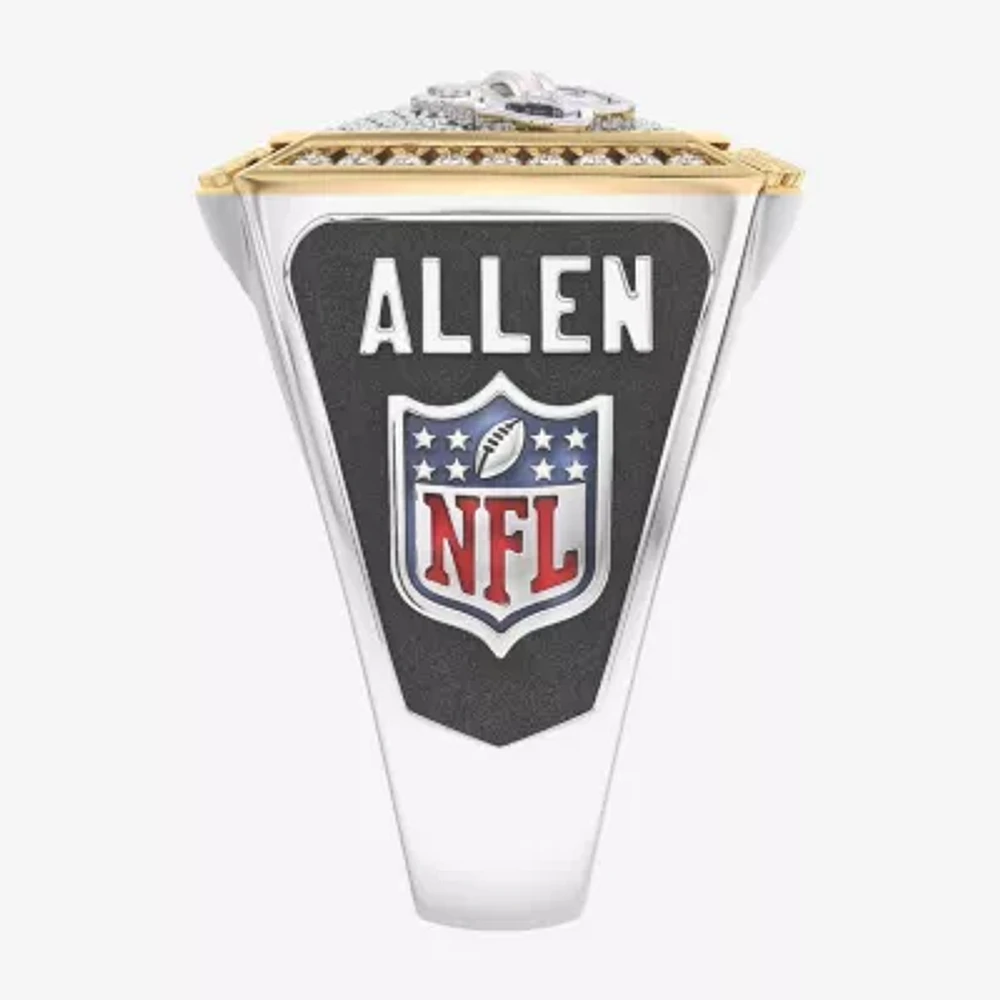 True Fans Fine Jewelry Josh Allen Buffalo Bills Mens 1/2 CT. Natural White Diamond 10K Two Tone Gold Fashion Ring