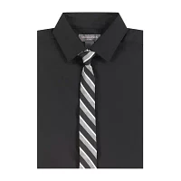 Van Heusen Boys Point Collar Long Sleeve Shirt + Tie Set