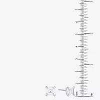 Lab Created White Sapphire 14K White Gold 5mm Square Stud Earrings