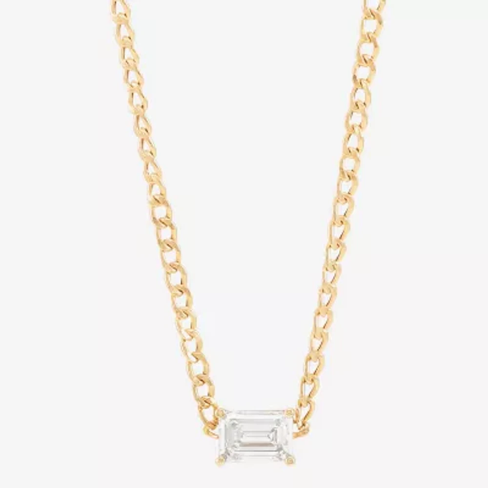 (H-I / Si1-Si2) Womens 1 CT. Lab Grown White Diamond 10K Gold Pendant Necklace