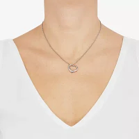 Womens Sterling Silver Heart Pendant Necklace