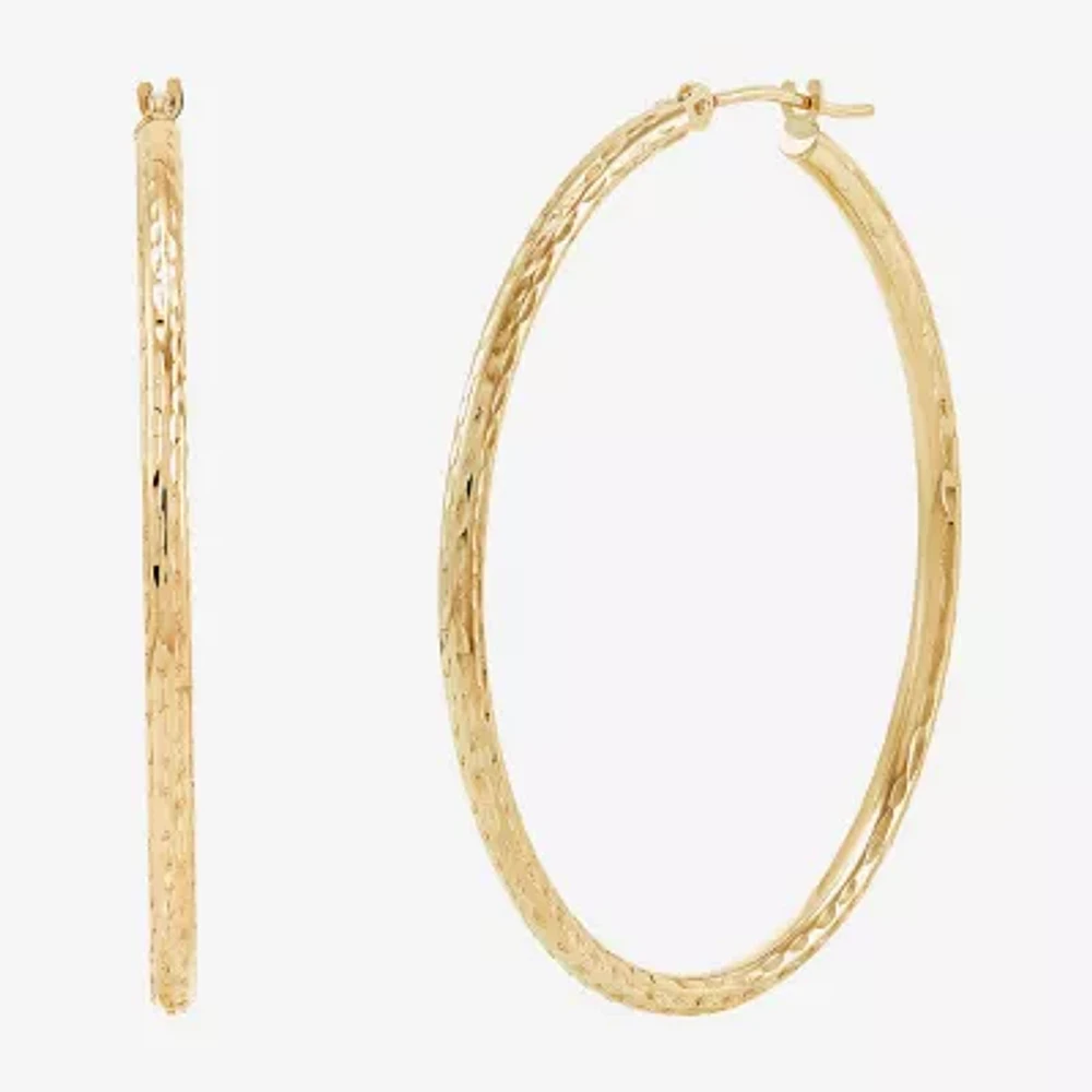 14K Gold 40mm Round Hoop Earrings