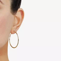 14K Gold 40mm Round Hoop Earrings