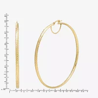 14K Gold 60mm Round Hoop Earrings