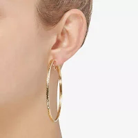 14K Gold 60mm Round Hoop Earrings