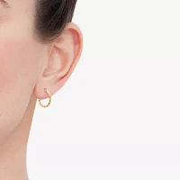 14K Gold 27mm Round Hoop Earrings