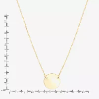 Womens 10K Gold Round Pendant Necklace