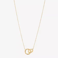 Womens 14K Gold Circle Pendant Necklace